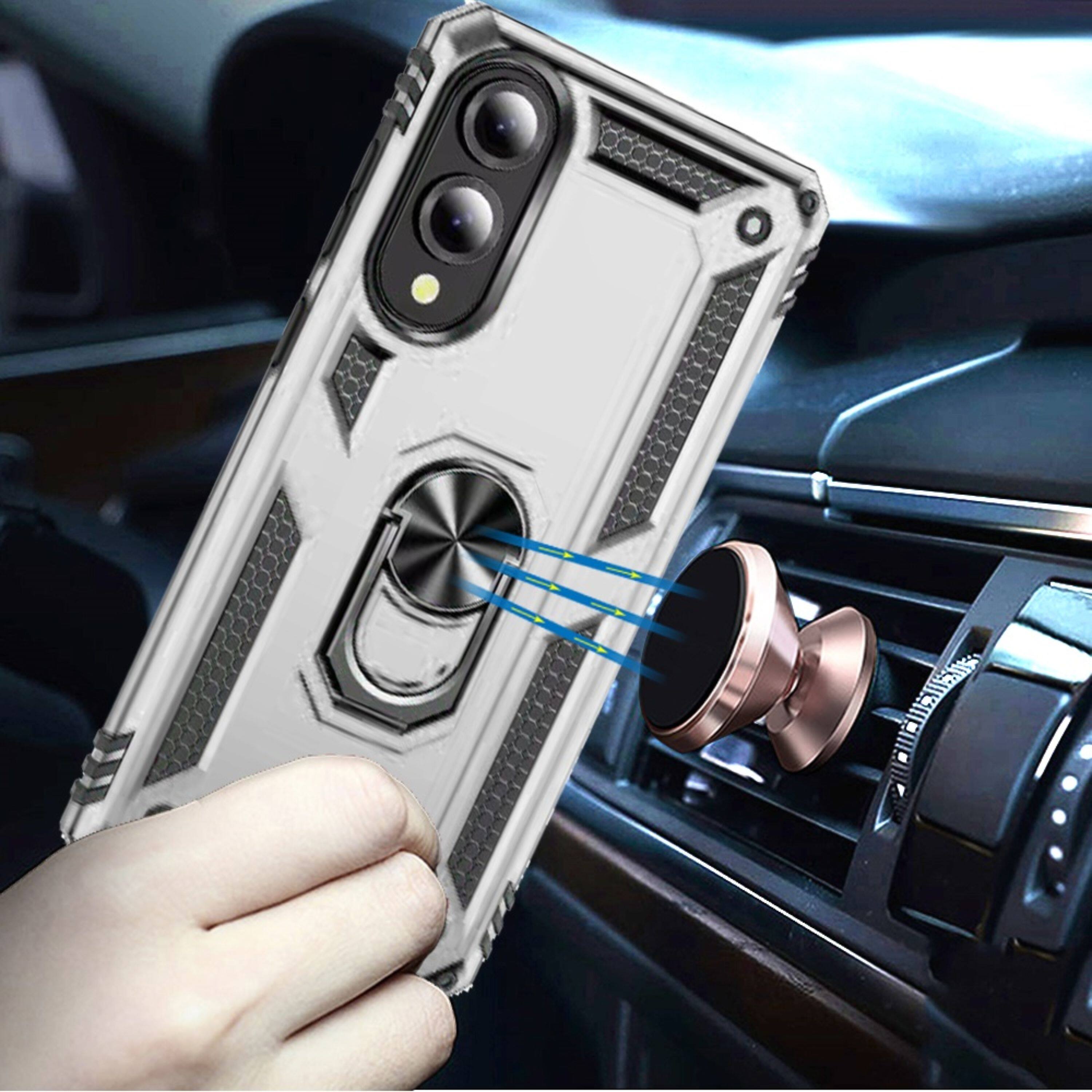 Kitcheniva Shockproof Ring Magnetic Kickstand Phone Case With Tempered ...