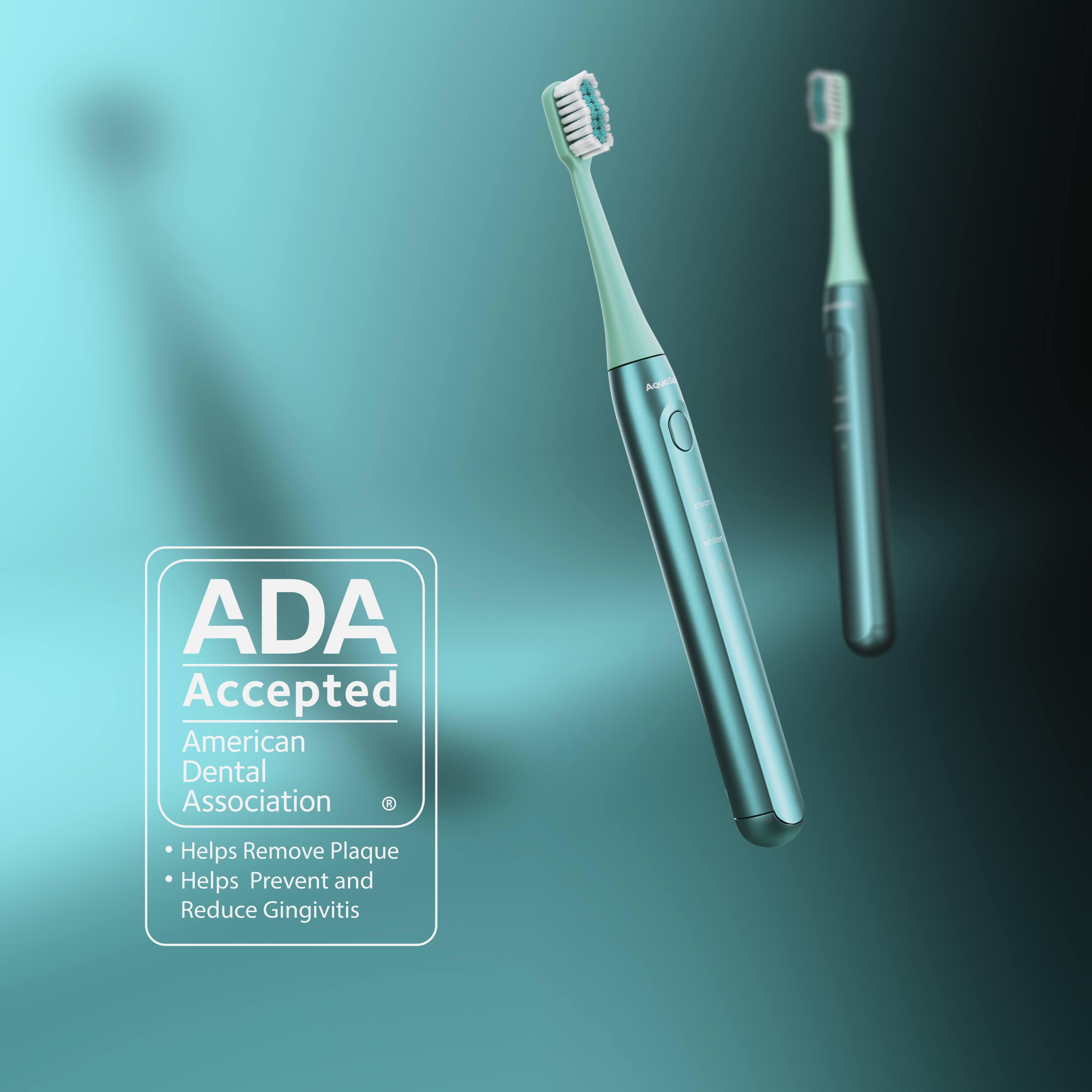 ADA Accepted  
American Dental Association  
- Helps Remove Plaque  
- Helps Prevent and Reduce Gingivitis