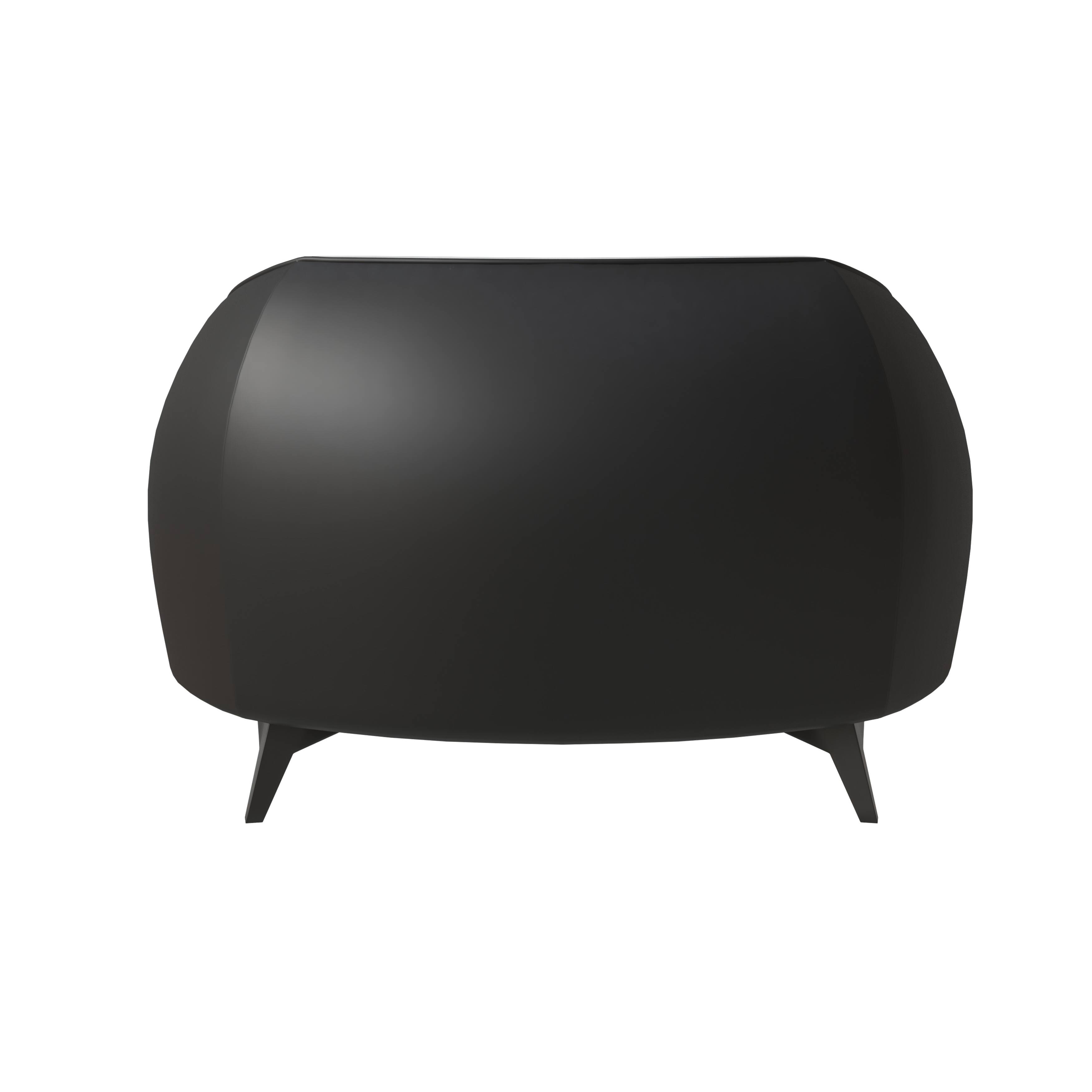 Alt View 4. LeisureMod - Opula Modern Eco-Leather Accent Chair, Steel Base Single Seater Armchair - Black/White.