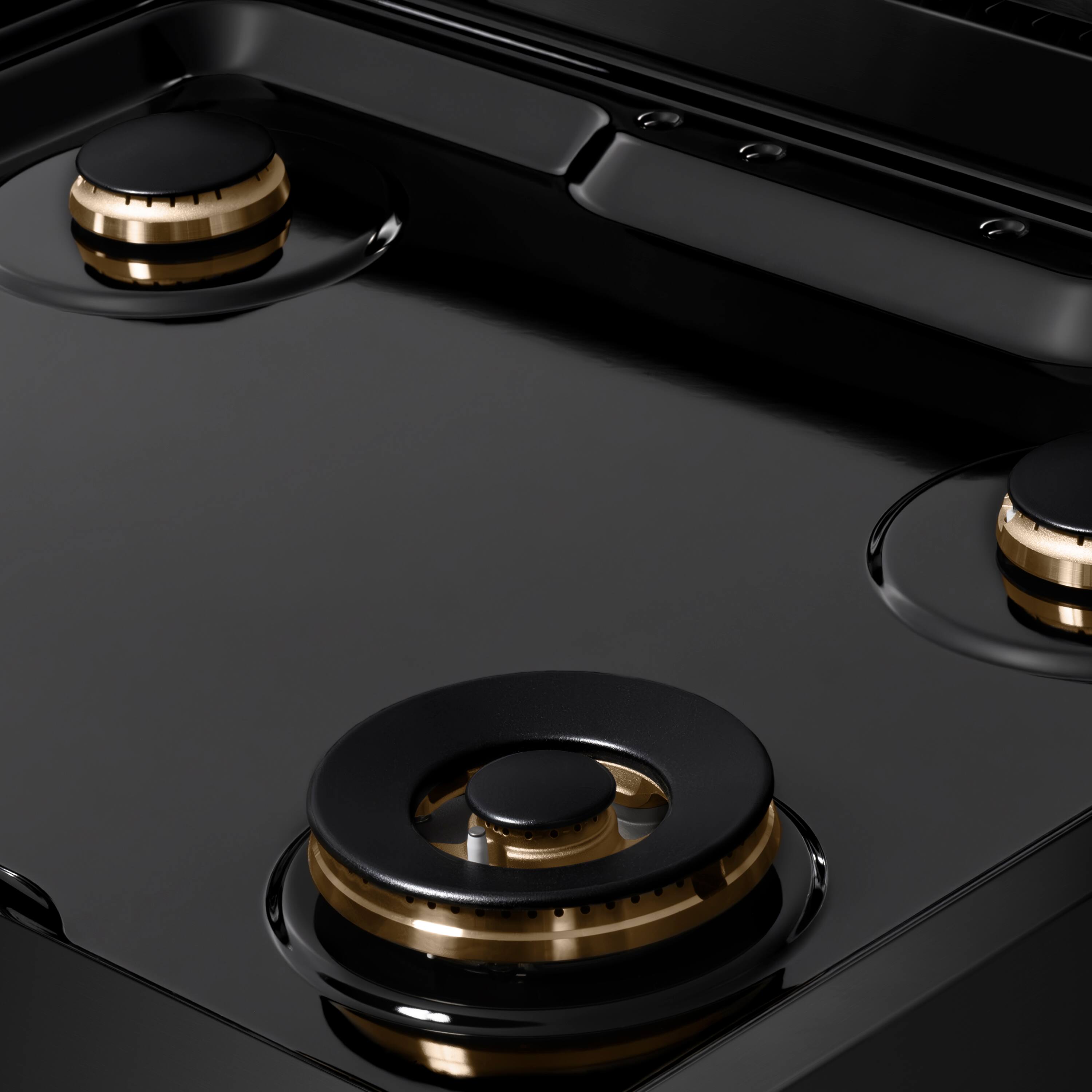 Alt View 7. ZLINE - ZLINE Autograph 30 in. Classic Rangetop w/ 4 Burners in Black Stainless Steel & Bronze Accents - Black Stainless Steel.