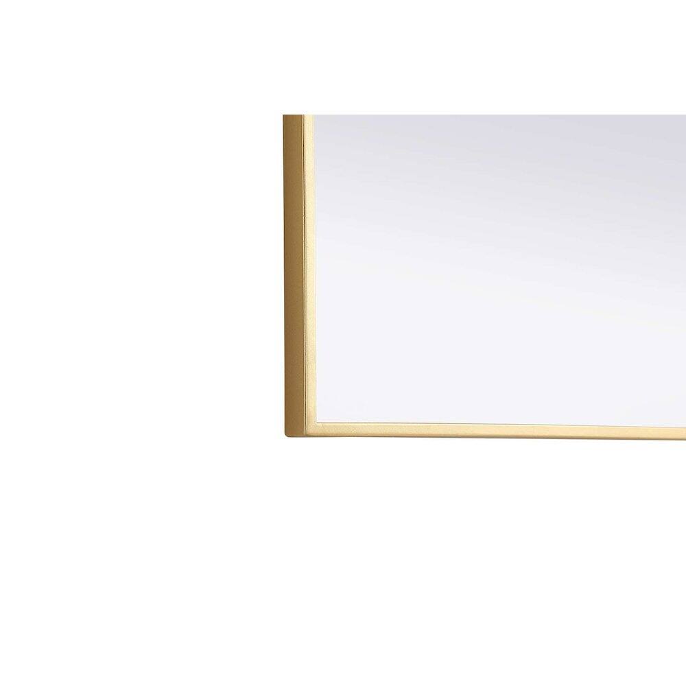 Alt View 2. Elegant Kitchen and Bath - Notched Metal Mirror 30x42 inch in Brass - Brass.
