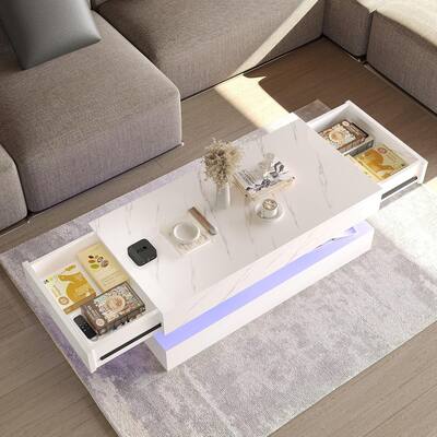 YITAHOME Modern Coffee Table with Storage, High Glossy LED YITAHOME Modern Coffee Table with Storage, High Glossy LED