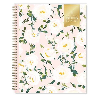 Blue Sky - 2026 Day Designer Coming Up Roses Blush 8.5" x 11" Weekly & Monthly Planner, Plastic Cover - Multicolored