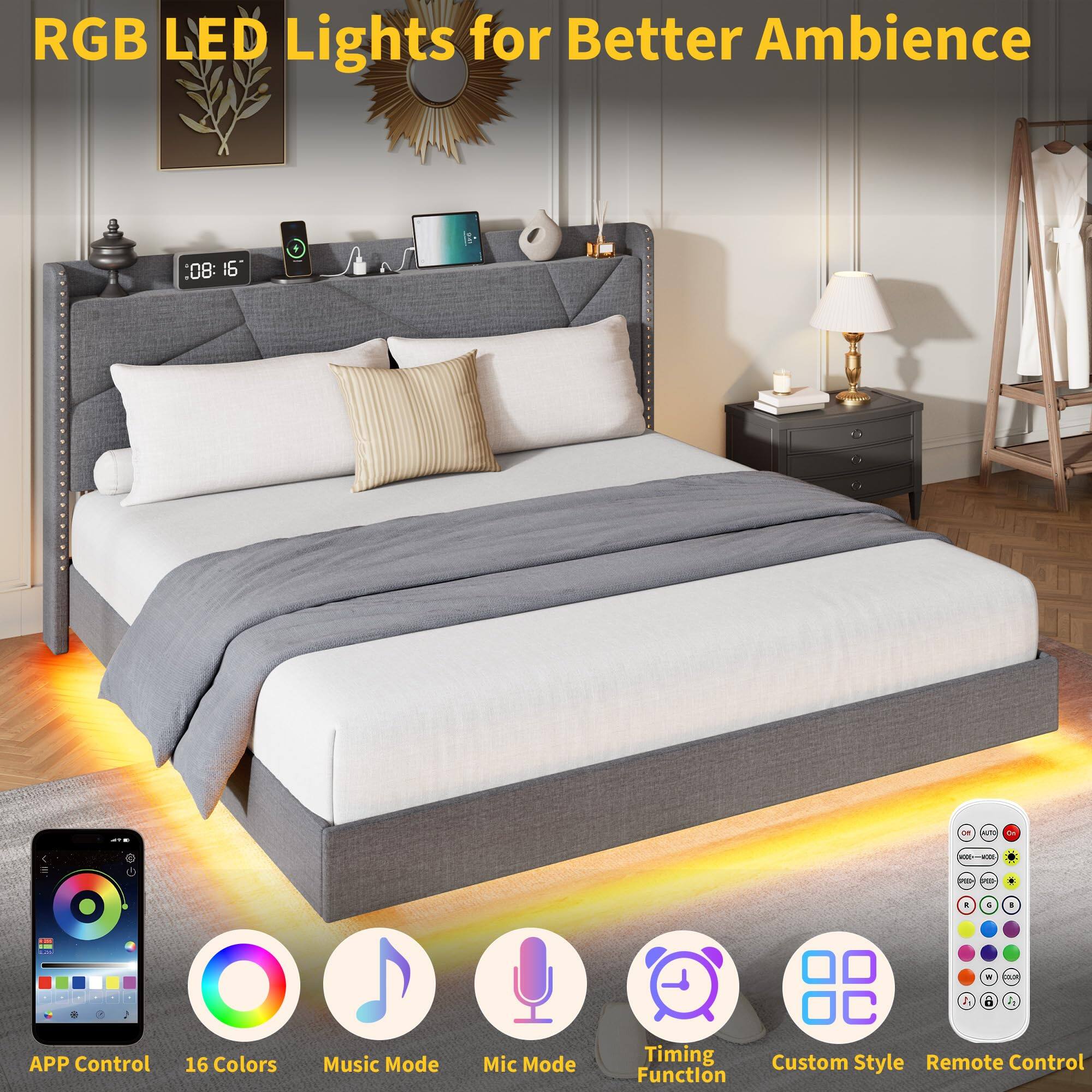 RGB LED Lights for Better Ambience

- APP Control
- 16 Colors
- Music Mode
- Mic Mode
- Timing Function
- Custom Style
- Remote Control