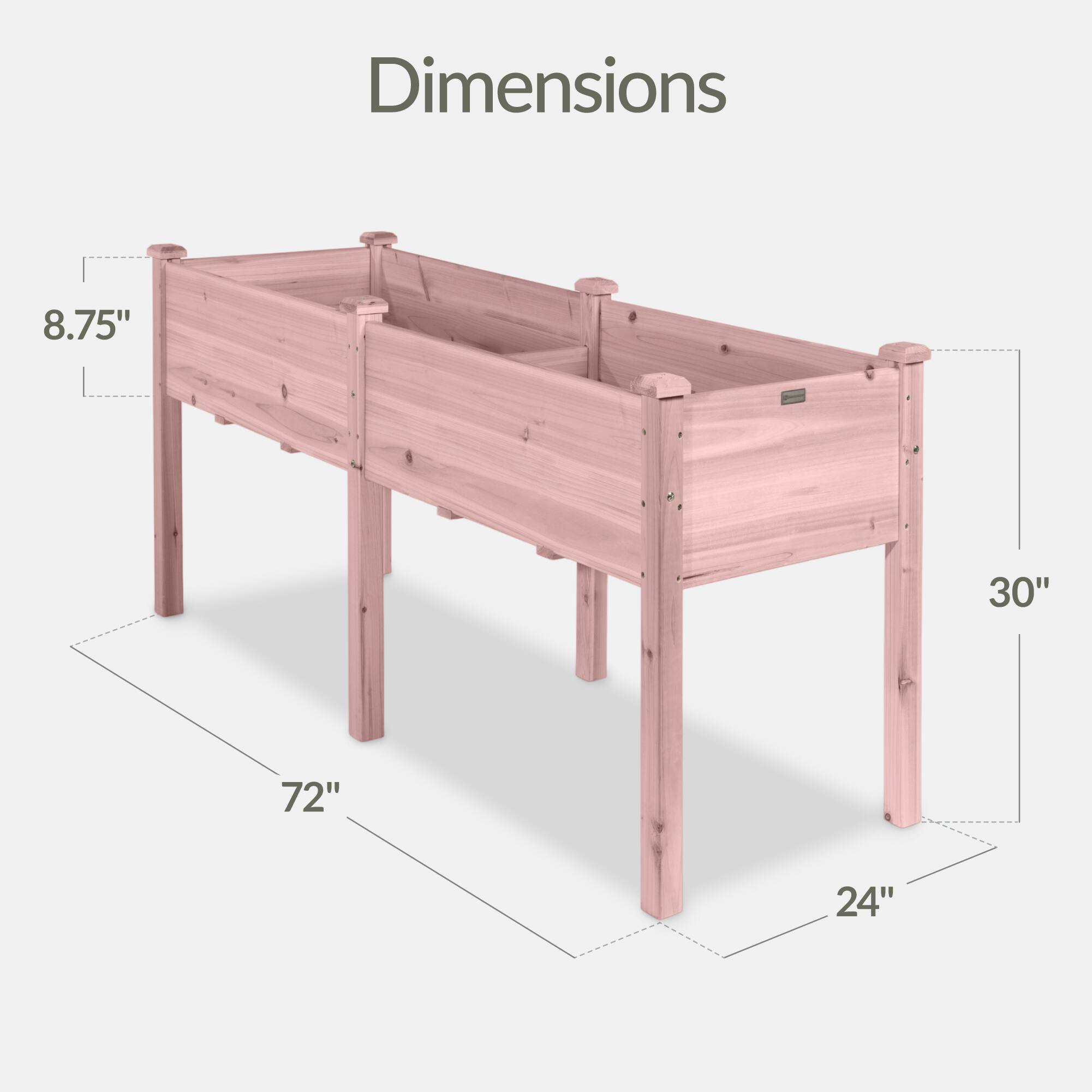 Dimensions: 8.75" x 30" x 72" x 24"