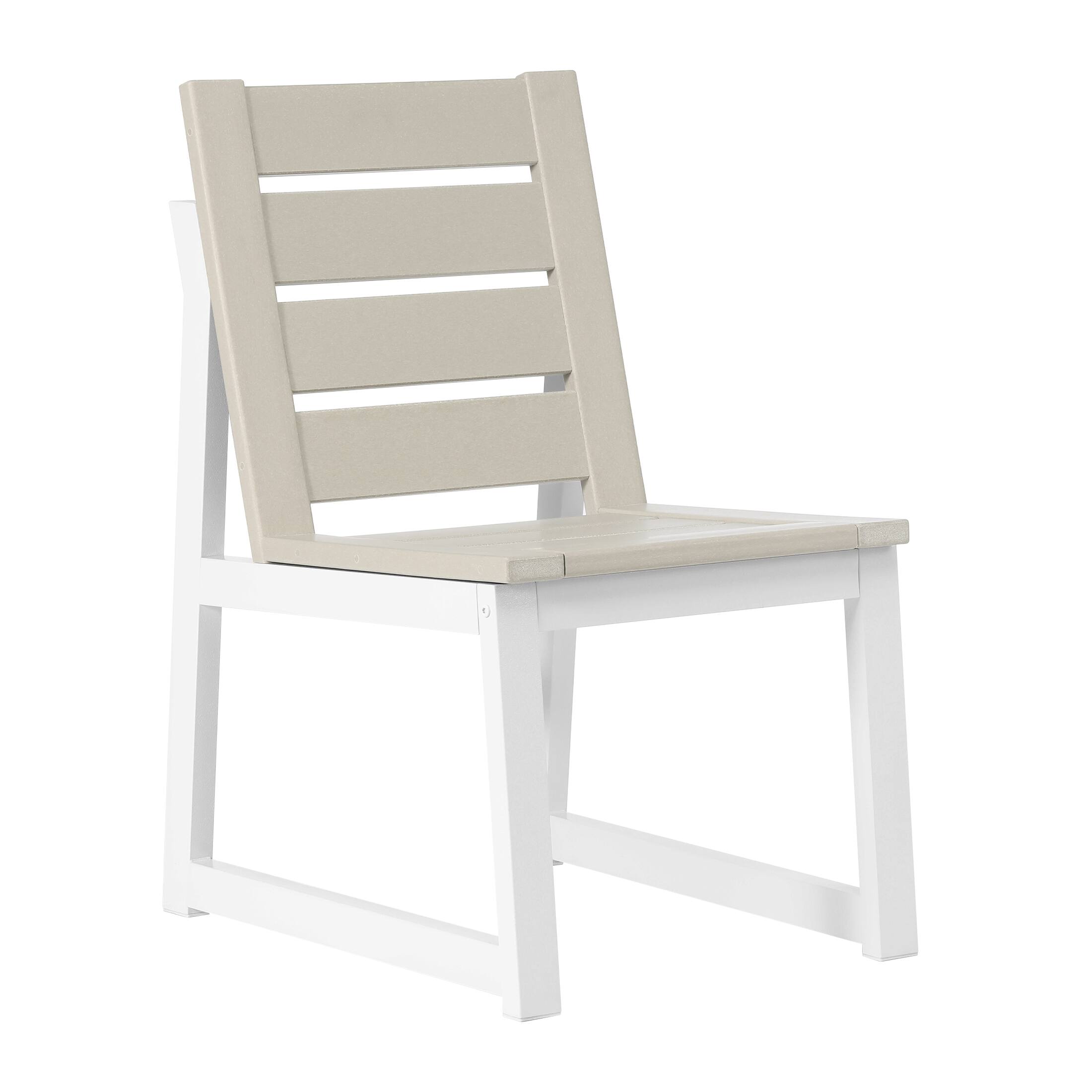 Alt View 3. WestinTrends - WestinTrends Cape May 7-Piece HDPE Outdoor Furniture Patio Dining Table With Umbrella Hole and Chairs Set For 6 - Sand.