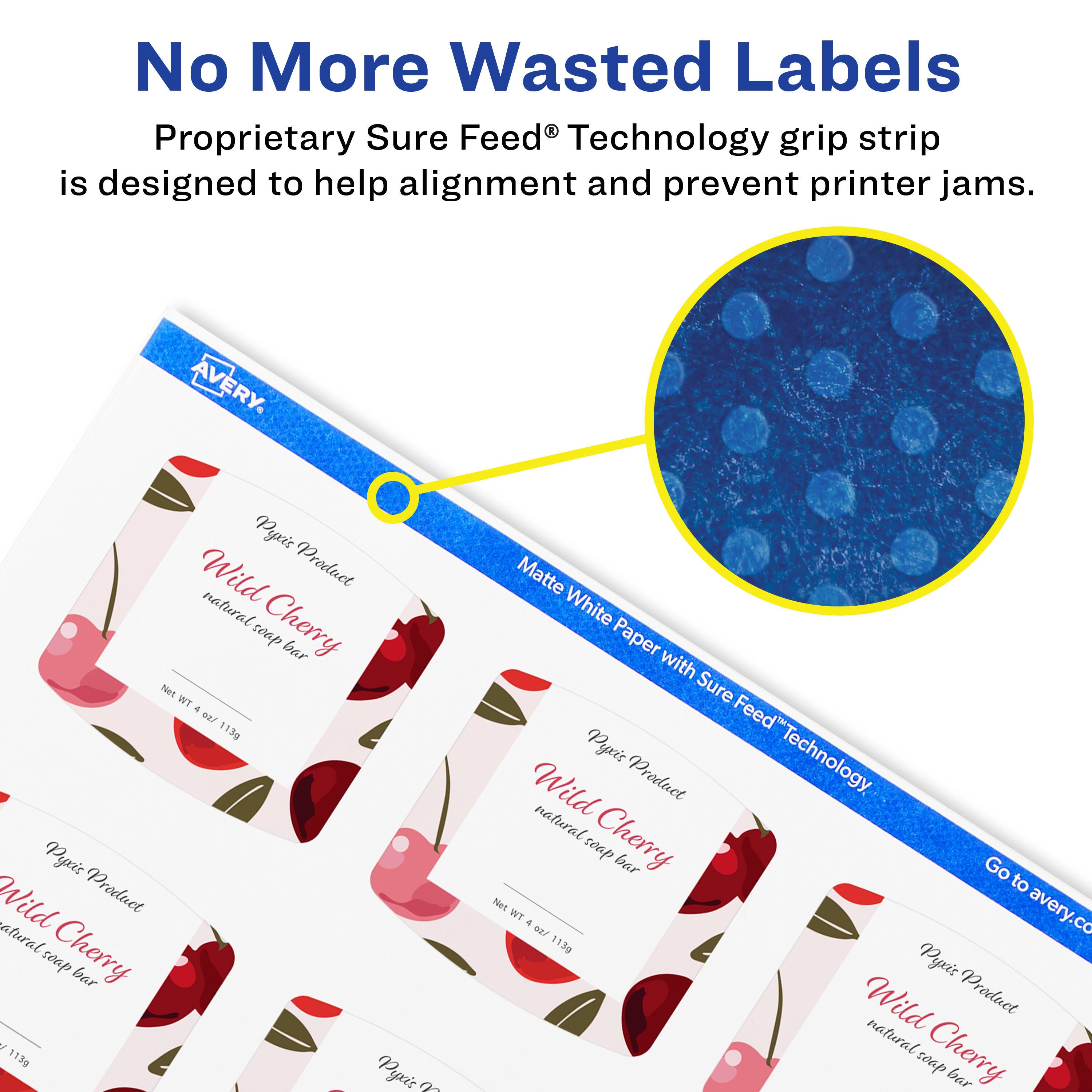 No More Wasted Labels  
Proprietary Sure Feed® Technology grip strip is designed to help alignment and prevent printer jams.  

AVERY  
Pypris Wild Product natural Cherry soap bar  
Net WT 4 oz / 113g  

Pypris Wild Product natural Cherry soap bar  
Net WT 4 oz / 113g  

Pypris Wild Product natural Cherry soap bar  
Net WT 4 oz / 113g  

Pypris Wild Product natural Cherry soap bar  
Net WT 4 oz / 113g  

Pypris Wild Product natural Cherry soap bar  
Net WT 4 oz / 113g  

Pypris Wild Product natural Cherry soap bar  
Net WT 4 oz / 113g  

Pypris Wild Product natural Cherry soap bar  
Net WT 4 oz / 113g  

Pypris Wild Product natural Cherry soap bar  
Net WT 4 oz / 113g  

Pypris Wild Product natural Cherry soap bar  
Net WT 4 oz / 113g  

Pypris Wild Product natural Cherry soap bar  
Net WT 4 oz / 113g  

Pypris Wild Product natural Cherry