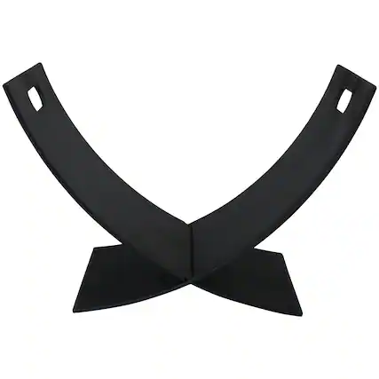 Front. Sunnydaze - 30 in Heavy-Duty Steel Firewood Log Rack - Black.