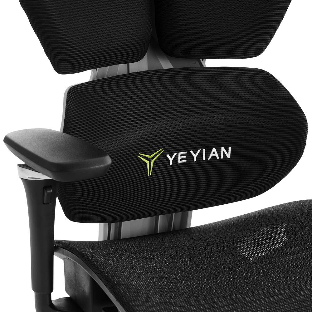 Back. YEYIAN - YEYIAN Ergonomic Gaming Chair. Lumbar Support, Adjustable Seat Height, Adjustable Armrests. YAR-GAOME-M1 - Black & Gray.