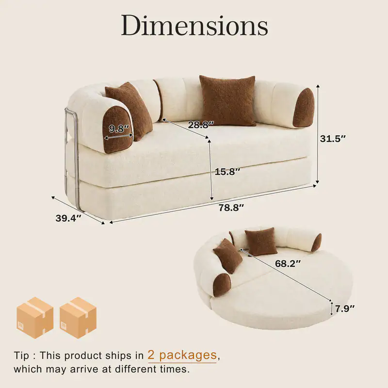 Dimensions
9.8"
28.8"
31.5"
15.8"
39.4"
78.8"
68.2"
7.9"

Tip: This product ships in 2 packages, which may arrive at different times.