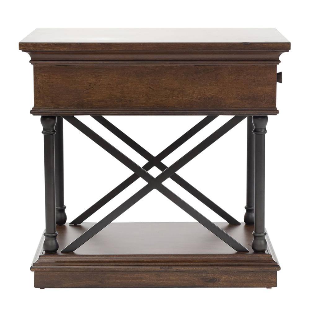 Back. Liberty Furniture Industries - Tribeca Drawer Chair Side Table in Cordovian Brown - Brown.