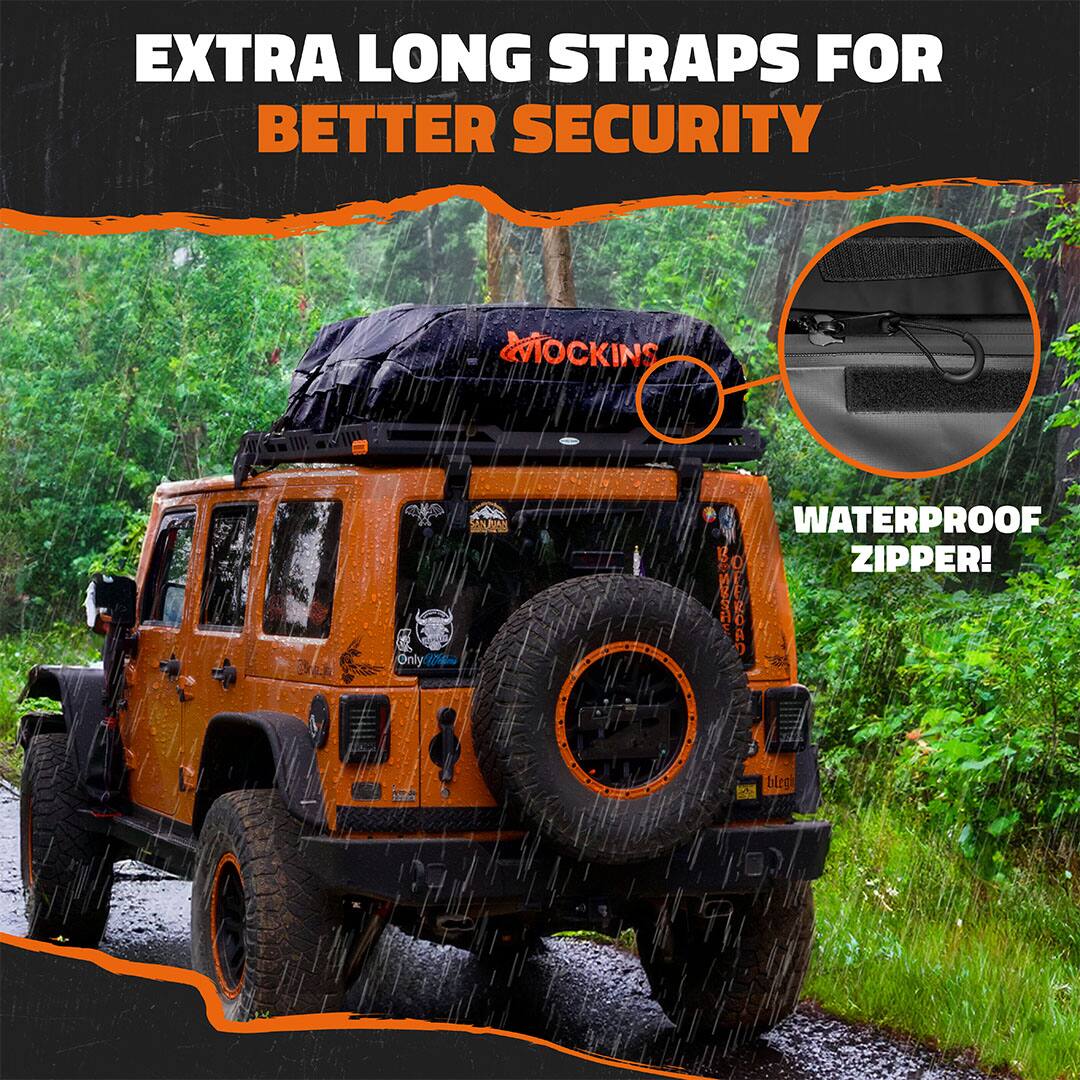 EXTRA LONG STRAPS FOR BETTER SECURITY

WATERPROOF ZIPPER!