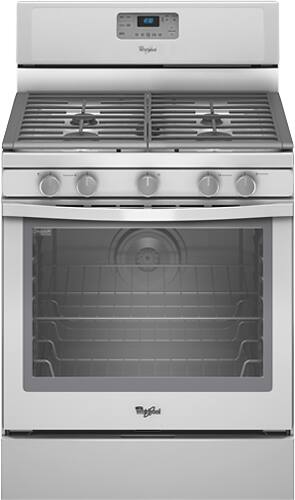 Front. Whirlpool - 30" Self-Cleaning Freestanding Gas Convection Range - White/Silver.