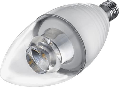 Left Standard. Samsung - 300-Lumen, 5.2-Watt Dimmable Candle LED Light Bulb, 40-Watt Equivalent - Warm White.