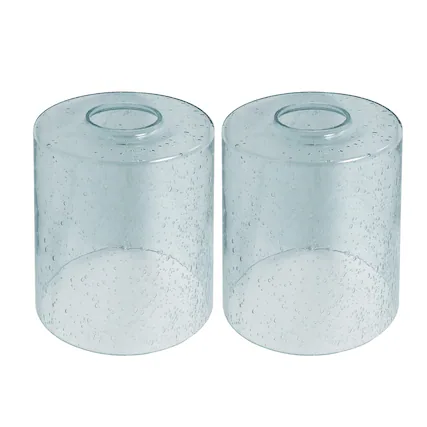 Front. Comfort Essence - Pack Seeded Glass Lamp Shades Cylinder Light Fixture Replacement Globe Or Cover With nch Fitter For Chand - Default.