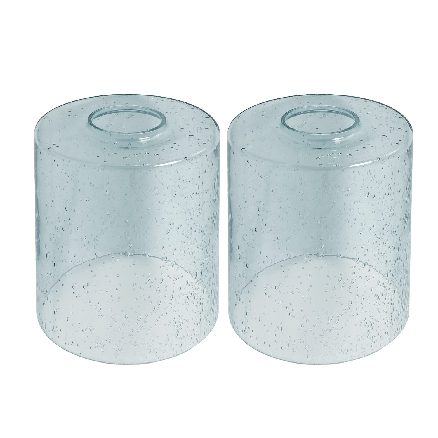 Front. Comfort Essence - Pack Seeded Glass Lamp Shades Cylinder Light Fixture Replacement Globe Or Cover With nch Fitter For Chand - Default.