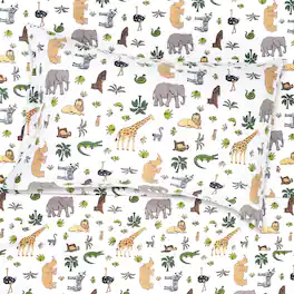 Sweet Home Collection - Kids' Printed Classic & Bright Ultra Soft Microfiber Sheet Sets - Full - Wild Animals