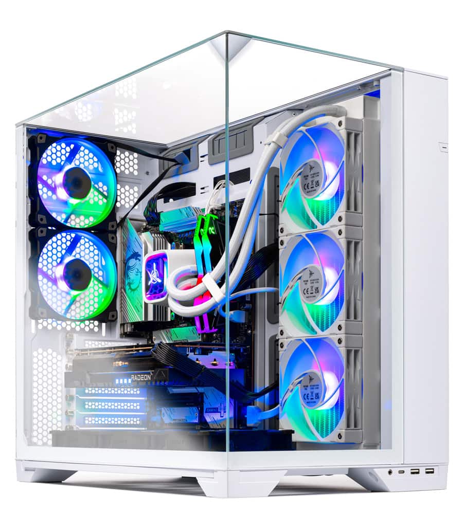 Skytech Gaming - Skytech O11V - AMD Ryzen 7 7800X3D, AMD Radeon RX 9070XT, 32GB 6000 MHz DDR5 RAM, 850W GOLD PSU - White