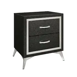 FurniFact - Bedroom Nightstand with Sleek Design and Ample Storage - Black