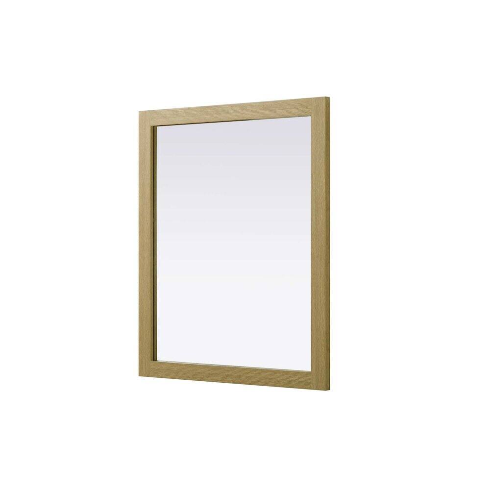 Alt View 3. Elegant Kitchen and Bath - Noah Wooden Rectangle Mirror 30 x 36 in Honey Brown - Honey Brown.