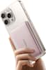Front. Baseus - Baseus Picogo 5000mAh Ultra-Slim MagSafe Power Bank, Card-Size Wireless Charger with USB-C Braided Cable, Pink - Pink.