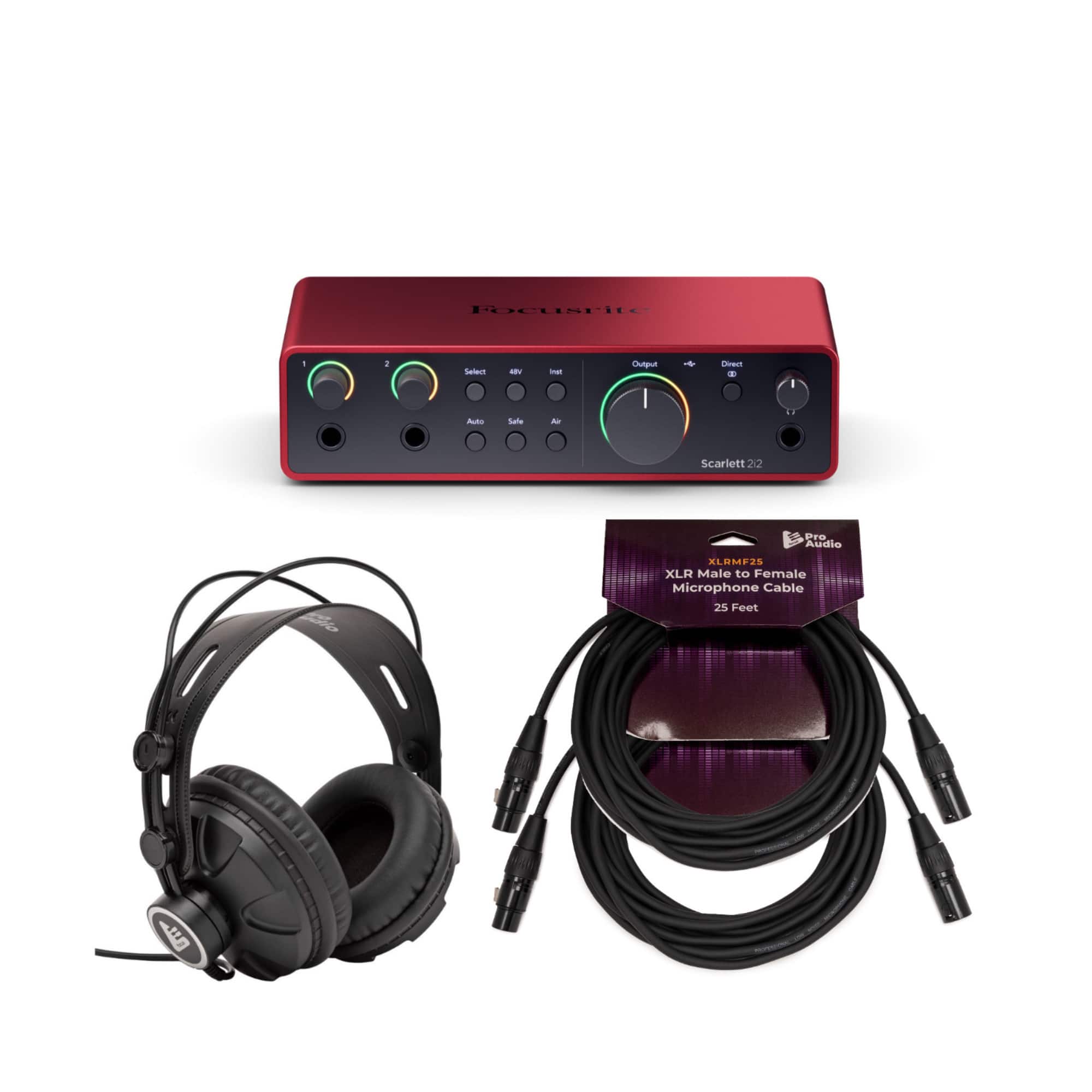 Focusrite - Scarlett 2i2 4th Gen USB Audio Interface with Headphones Bundle