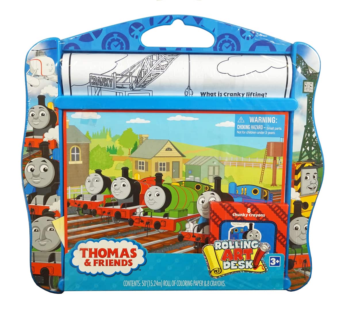 TOMY - Thomas & Friends Rolling Art Desk - 50 Feet of Activity Pages! 8 Chunky Crayons - Multi