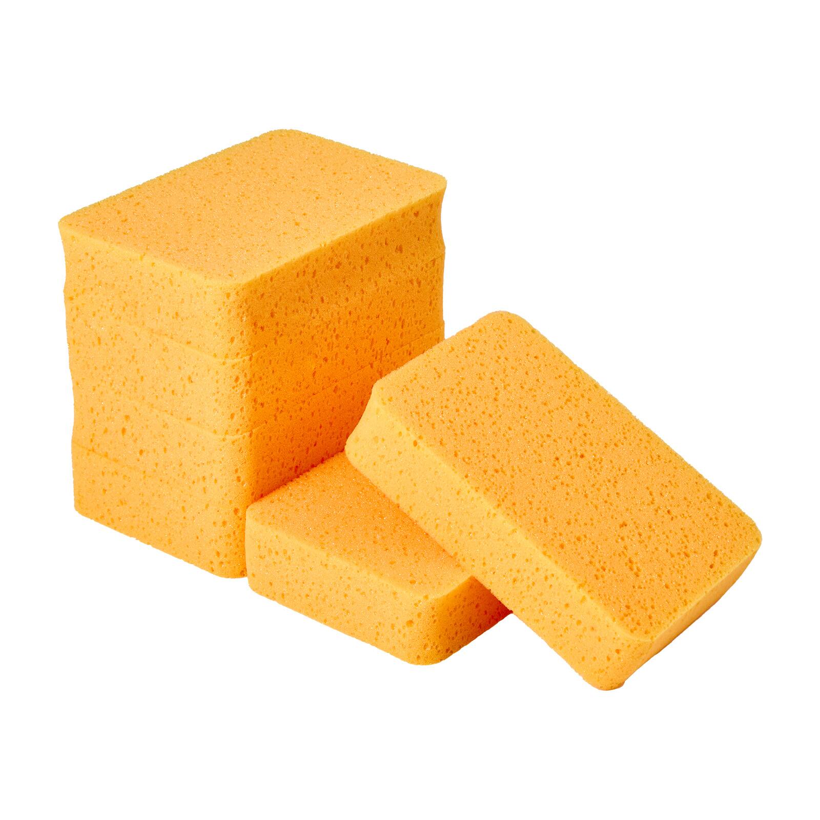 Front. VEVOR - Scrub Sponge, 6-Pack Non-Scratch Cleaning Sponges for Home, Bathroom & More, Zero Scratch Dish Scrubber - Orange,Yellow.