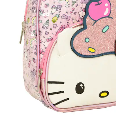 hello kitty glitter backpack Real Littles Sanrio Mini Red Toy Wrangler Featuring a 16 polyester backpack adorned with cascading loose star glitter and a detachable insulated lunch box Hello Kitty Kids Sequin Backpack