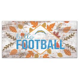 Fan Creations - Los Angeles Chargers 6'' x 12'' Hello Football Wall Art - White