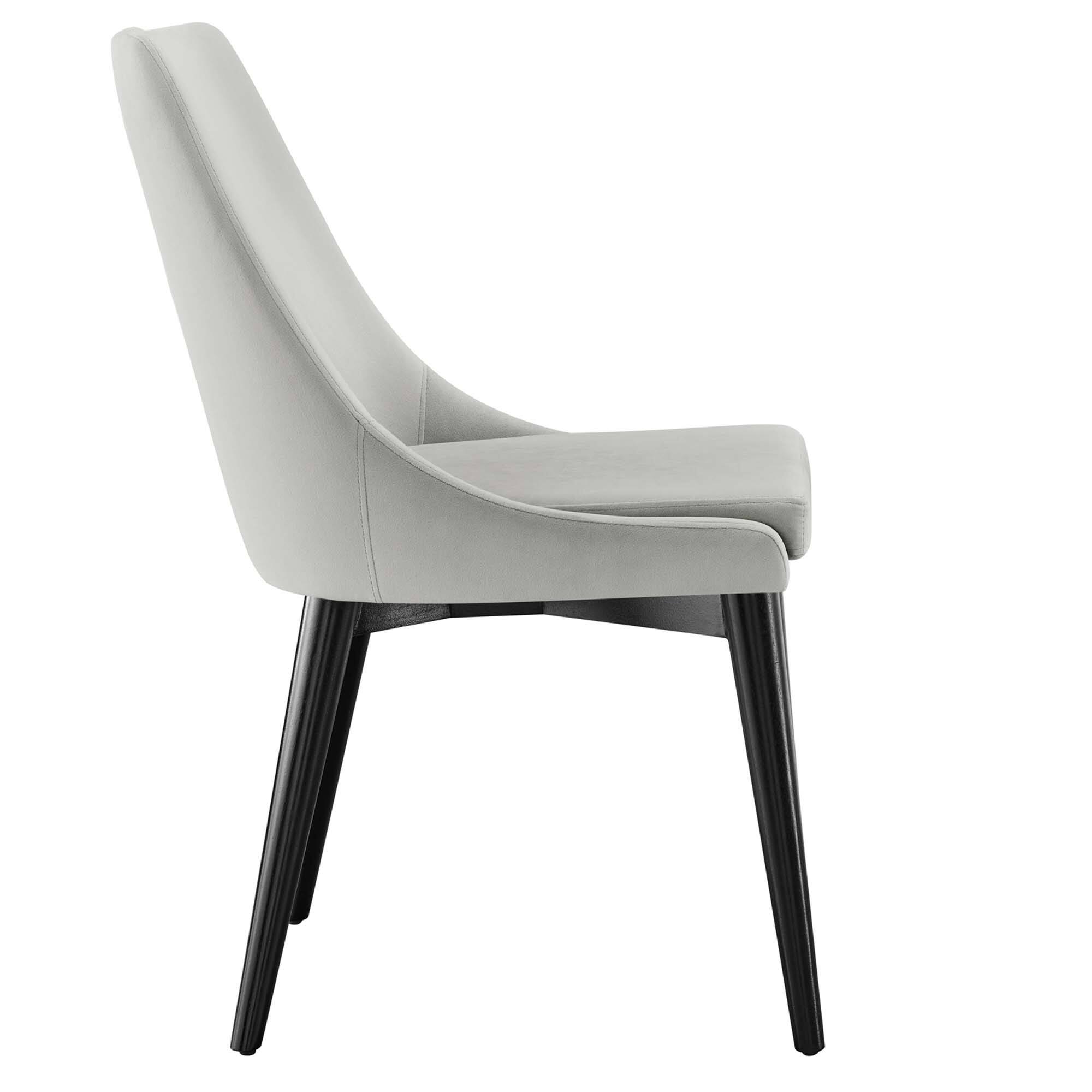 Alt View 2. Modway - Viscount Performance Velvet Dining Chair by Modway - Light Gray.