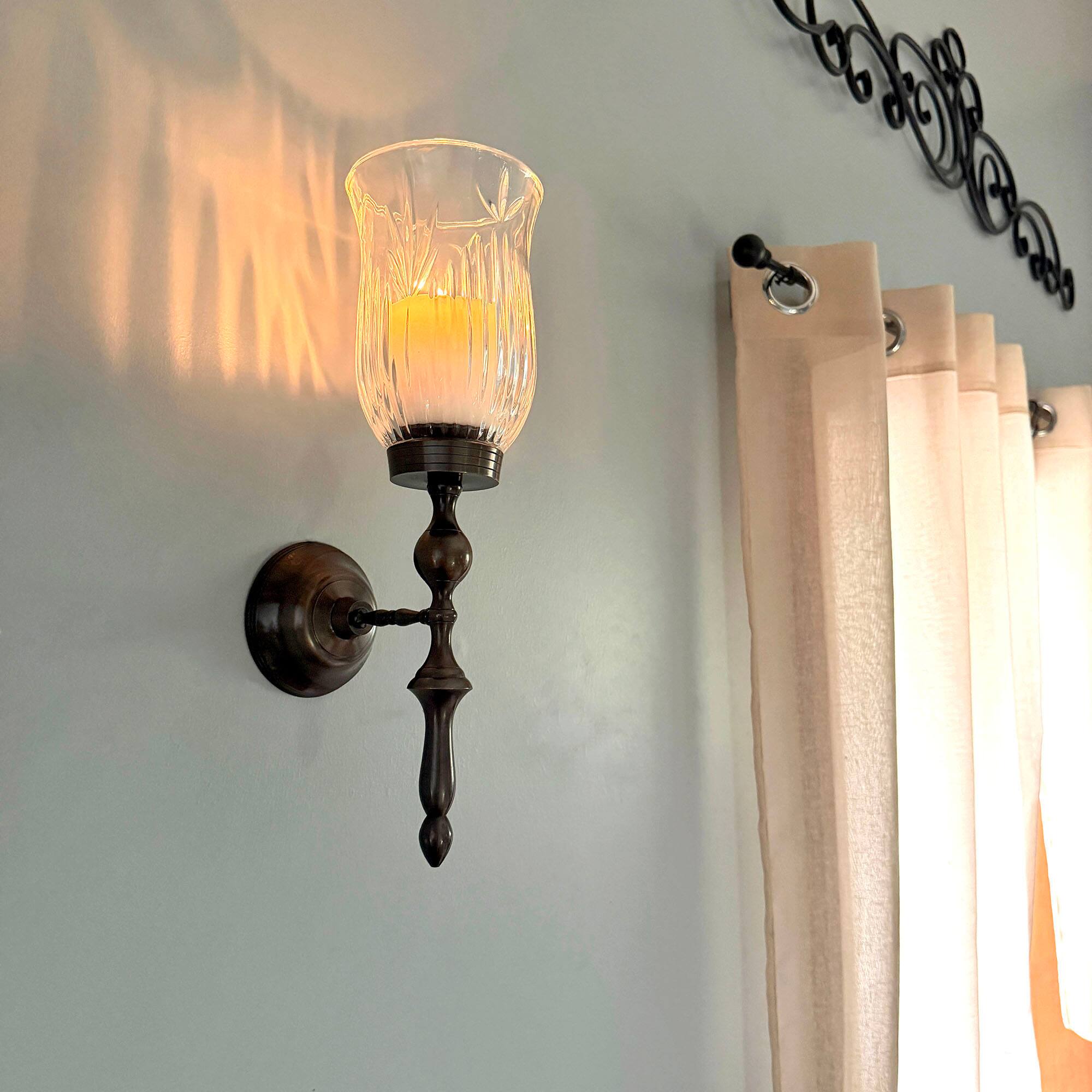Alt View 7. Things2Die4 - Wall Candle Sconce Bronze Finish Lead Crystal Glass 15 in Metal and Glass - Bronze.