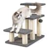 Front. Gymax - Gymax 2-in-1 Cat Tree Tower Pet Steps w/ Scratching Posts Hanging Toy Ball Perch - GYM19078.