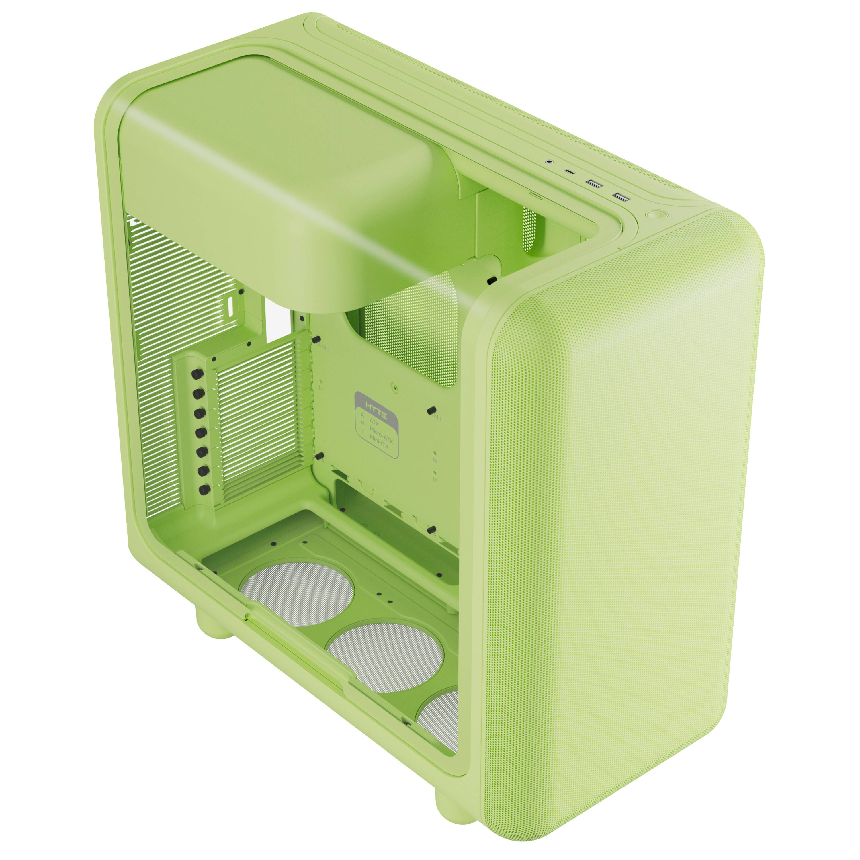 Alt View 5. HYTE - HYTE X50 Modern Performance ATX Mid-Tower PC Gaming Case - Matcha Milk.