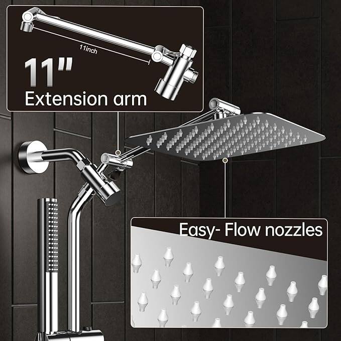 11" Extension arm  
Easy-Flow nozzles