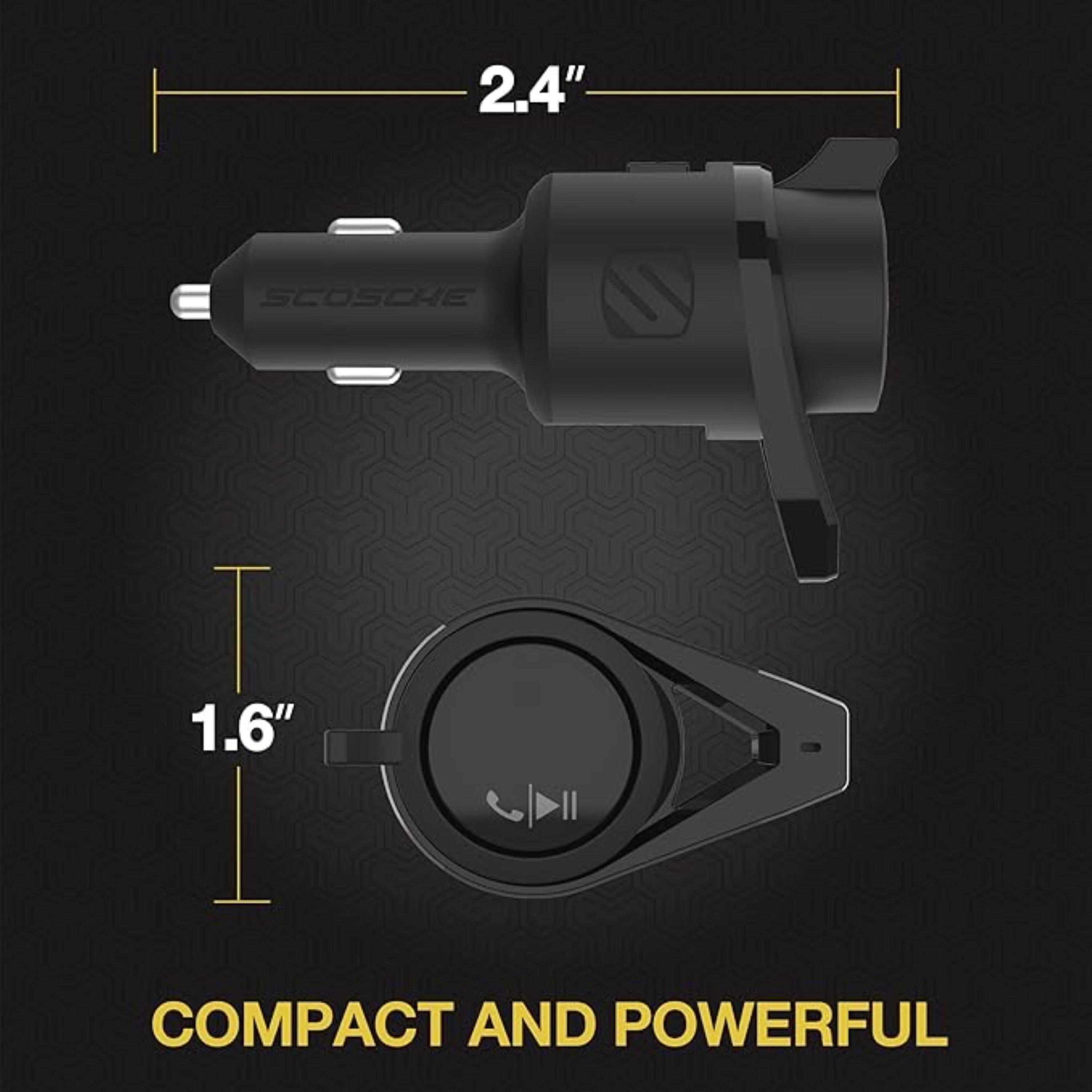 2.4" SCOSCHE  
1.6"  
COMPACT AND POWERFUL