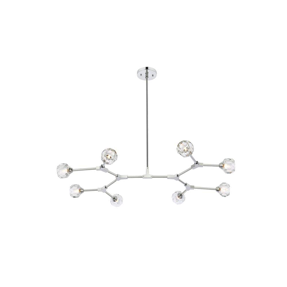 Elegant Lighting - Zayne 8 Light Pendant in Chrome - Chrome And Clear price history on PriceWatchPro