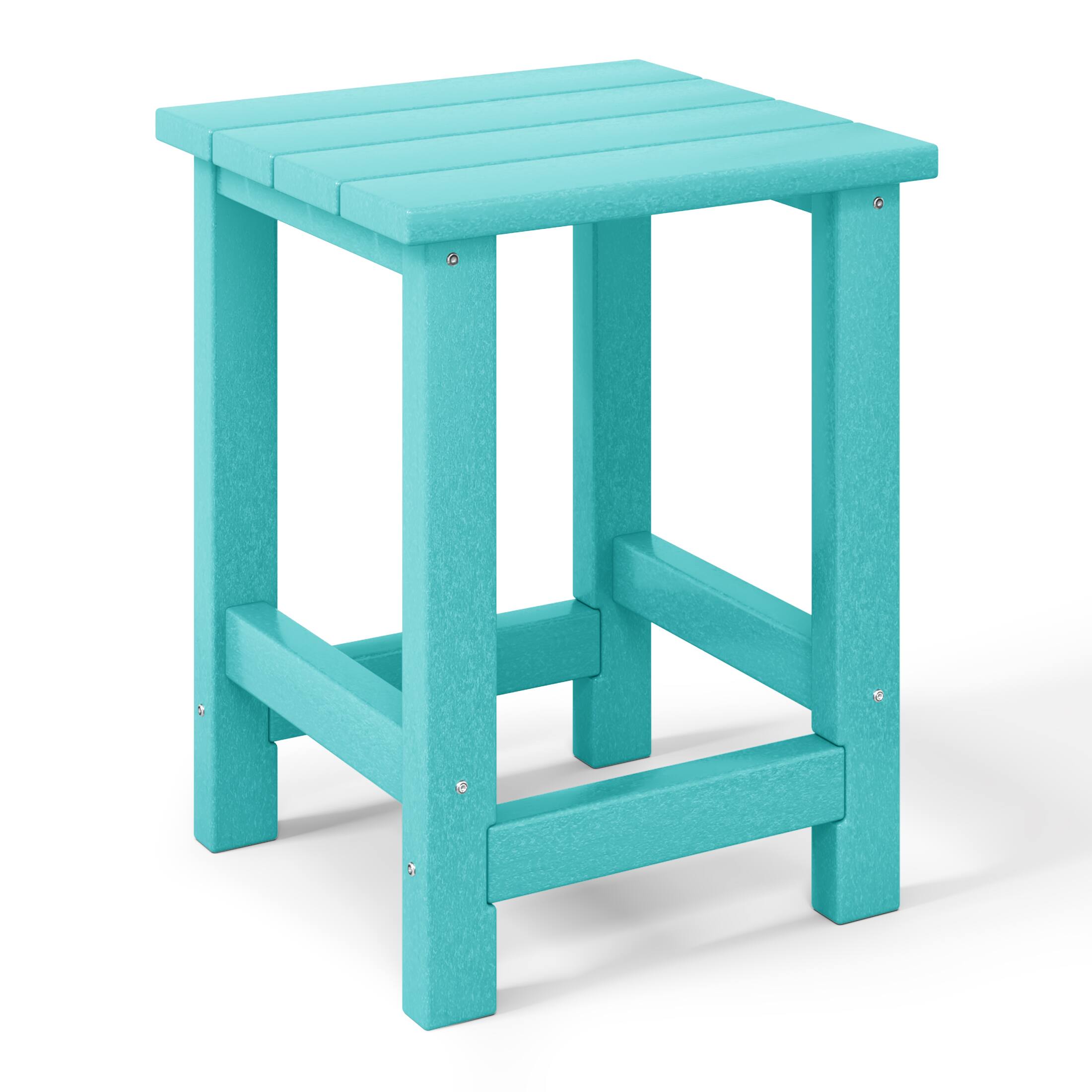 Alt View 1. WestinTrends - WestinTrends Ashore 3-Piece Kids HDPE Modern Adirondack Chairs Set with Square Side Table and Cup Holders - Turquoise.