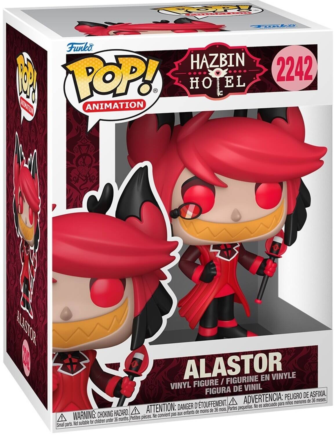COPY EL TFial Funko HAZBIN HOTEL 2242 1 POP! R O EL ANIMATION ALASTOR FIGURINE EN VINYLE FIGURE / VINYL DE VINIL FIGURA DE ASFIXIA. ADVERTENCIA: PELIGRO DE ASFIXIA. ATTENTION: DANGER D'ÉTOUFFEMENT. WARNING: CHOKING HAZARD. No es adecuado para niños menores de 36 meses. convient pas aux enfants de moins de 36 mois.