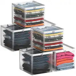 Sorbus - 6 Pack Storage Cube with Zipper & Carry Handles - Clear