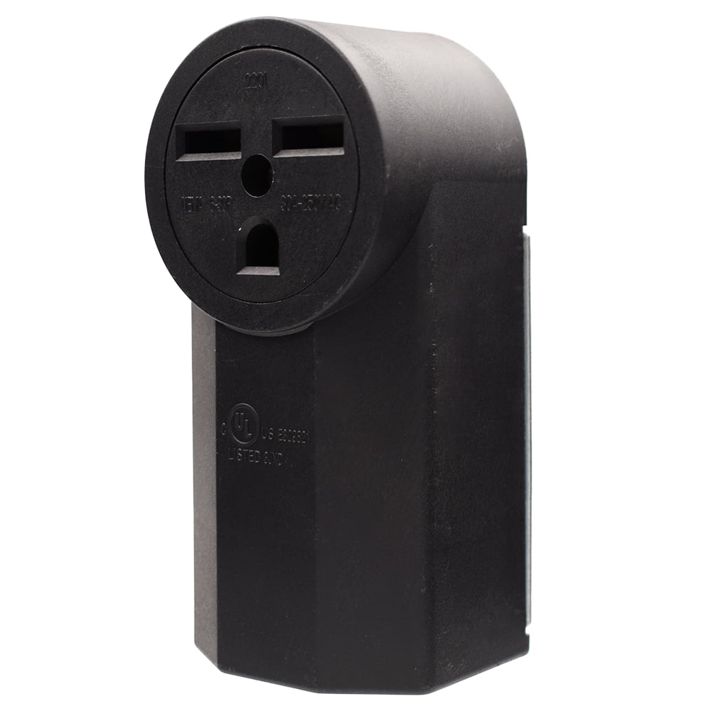 ELEGRP - 30 Amp 250V, NEMA 6-30R Surface Mount Power outlet, Straight Blade Range and Dryer Outlet Grounding, 2201 - Black