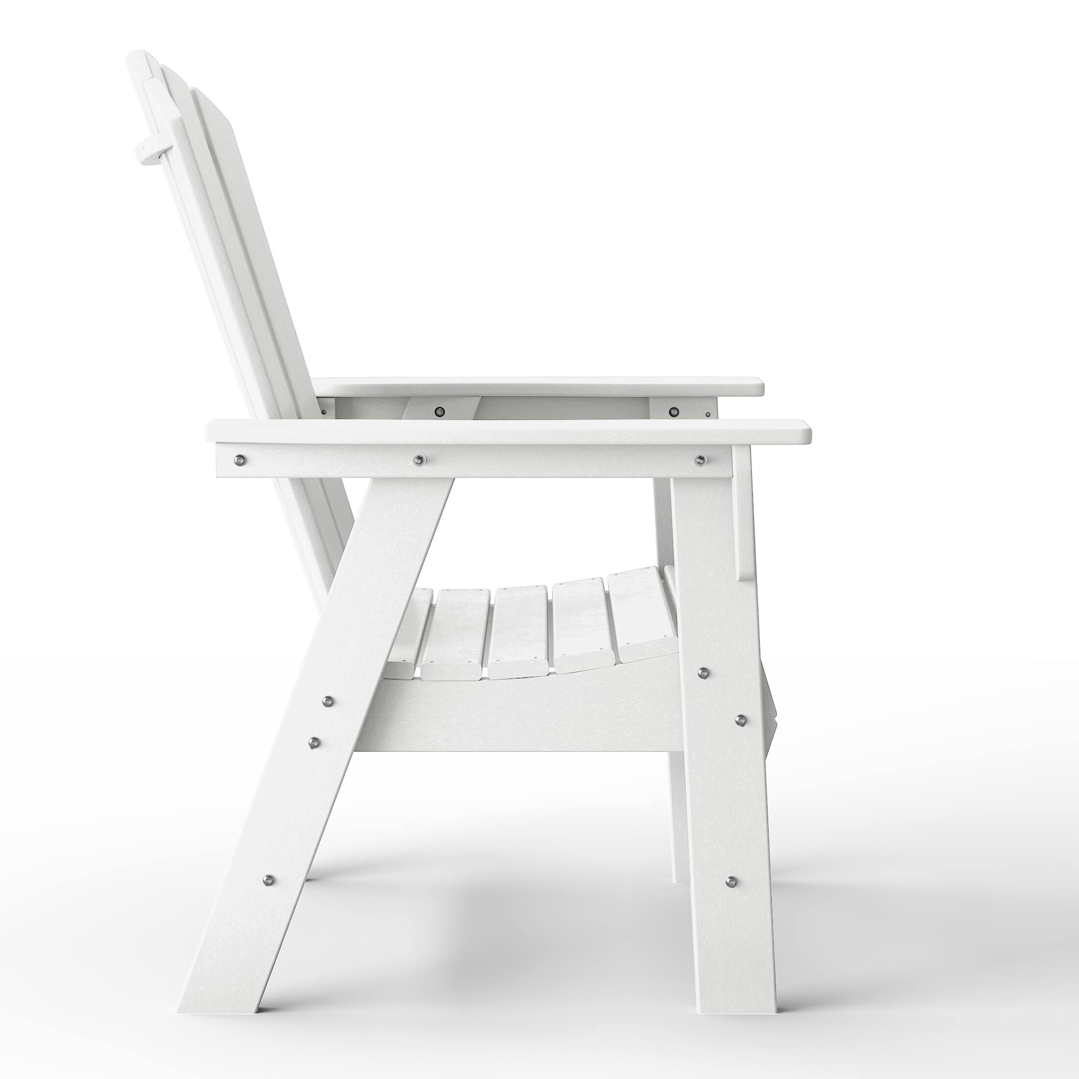 Alt View 1. WestinTrends - WestinTrends Dylan  HDPE Seashell Upright Adirondack Chair (Set of 2) - White.