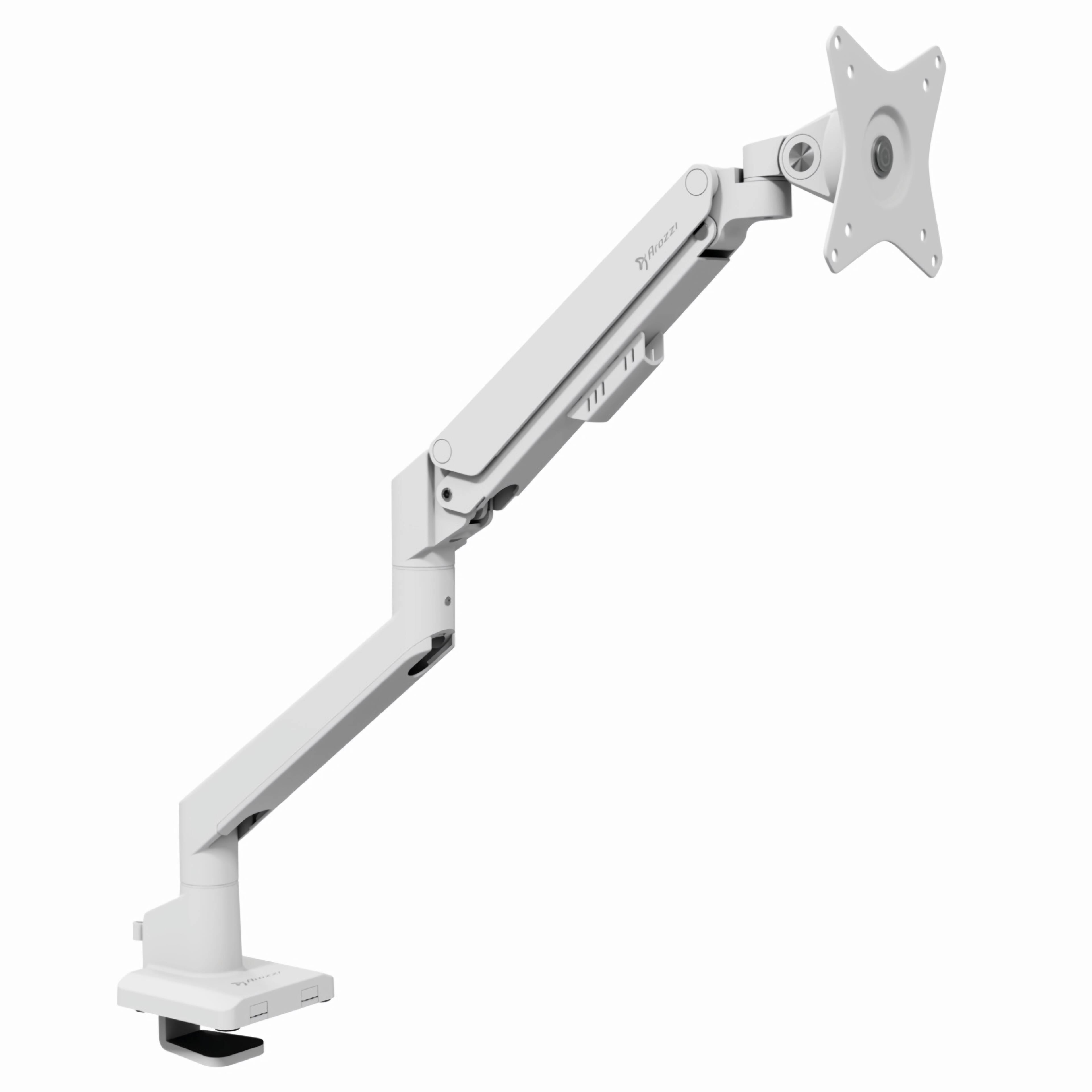 Alt View 3. Arozzi - Arozzi Alzare Neo Gas Spring Single Monitor Arm – Ergonomic Desk Mount for Gaming & Office – White - White.