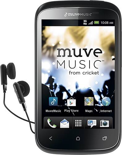 Front Standard. Cricket - HTC Desire C 1000C No-Contract Cell Phone - Black.