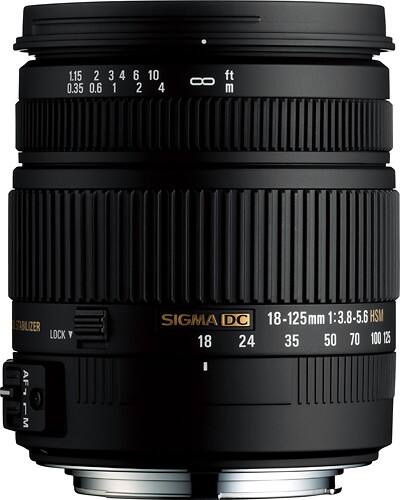 Front Standard. Sigma - 18-125mm f/3.8-5.6 DC HSM Zoom Lens for Select Sony DSLR Cameras.