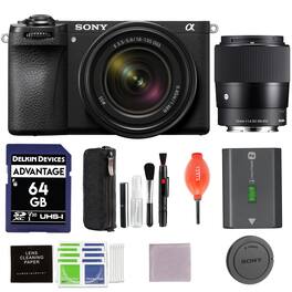 Bundle - a6700 Mirrorless Camera with 18-135mm f/3.5-5.6 Lens with Sigma 23mm F1.4 DC DN for Sony E, & More