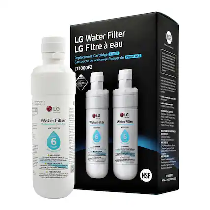 LG Water Filter
LG Filtre à eau
Replacement Cartridge
Cartouche de rechange
2 PACK
Paquet de 2
LT1000P2
Genuine Filter
Filtre GENUINE
ADQ747935
6 month
6 mois
Must be replaced
Doit être remplacé
WARNING
MISE EN GARDE
NSF
NSF/ANSI 42
NSF/ANSI 53
Dimensions
Dimensions
240 L
