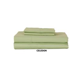 Castle Hill London - 310 Thread Count Cotton Sateen Sheet Set Deep Pocket - King - Celadon