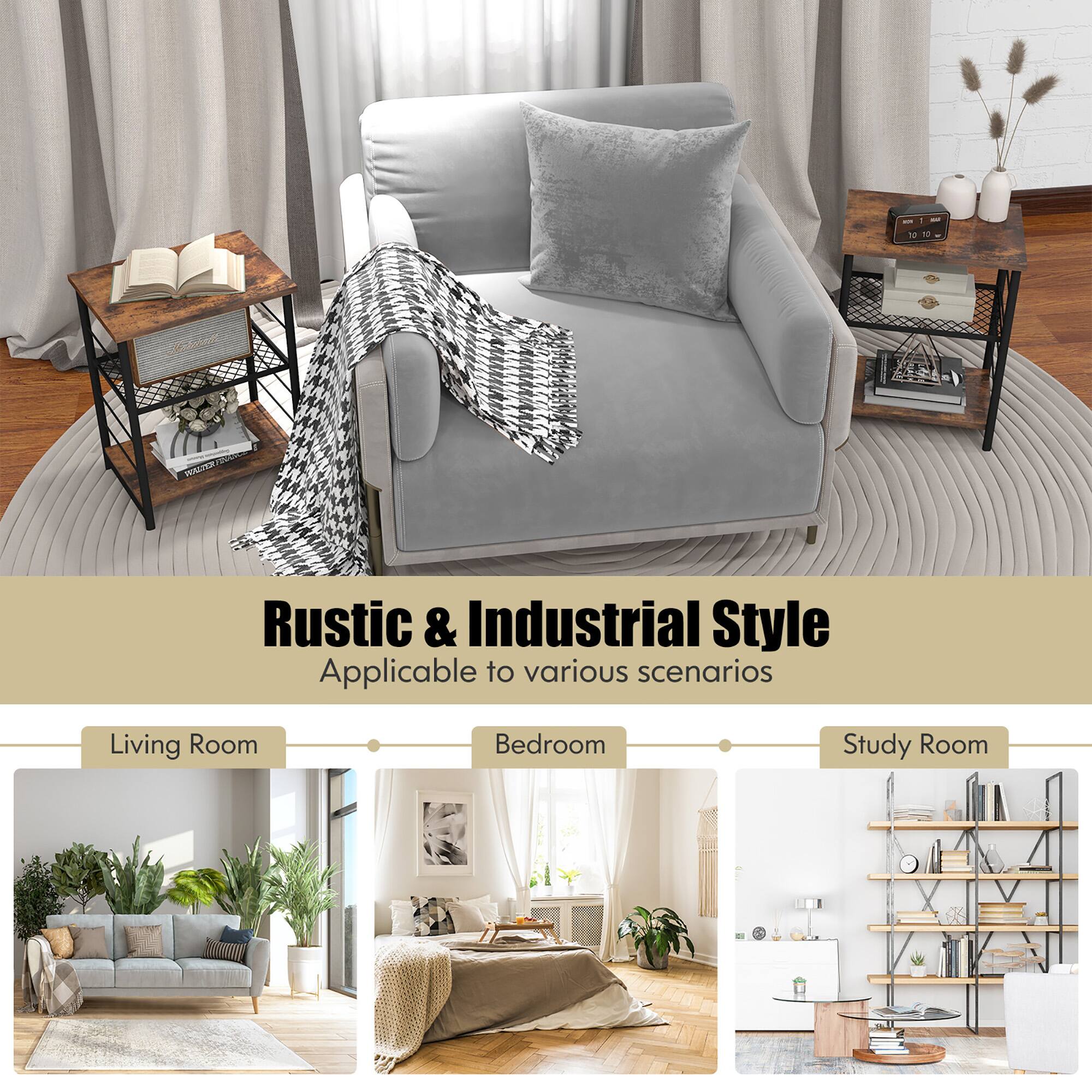 Rustic & Industrial Style  
Applicable to various scenarios  

Living Room  
Bedroom  
Study Room