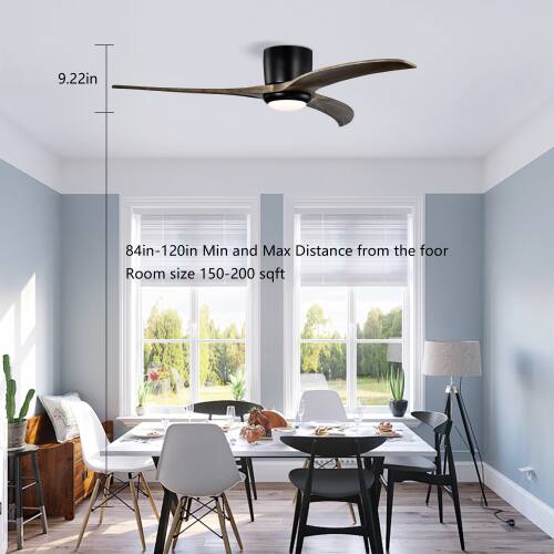 9.22in  
84in-120in Min and Max Distance from the floor  
Room size 150-200 sqft